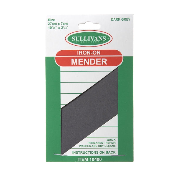 Sullivans Iron On Mender, Dark Grey