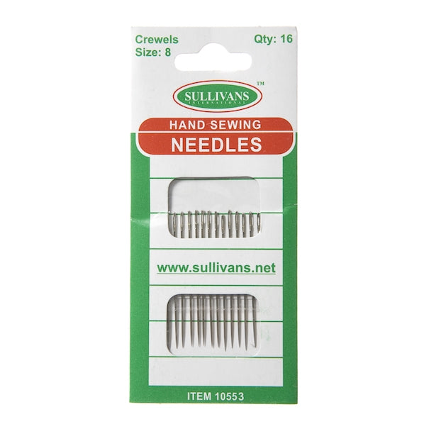 Hand Sewing Needles, Crewel Size 8- 16pk