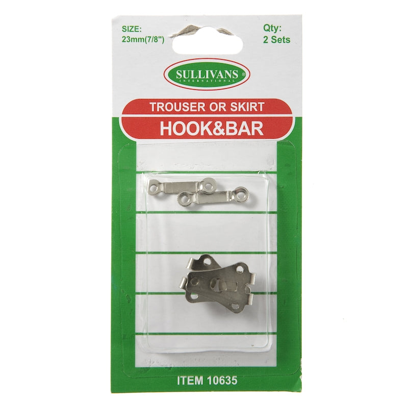 Sullivans Hook & Bar Size 23mm, Silver- 2 Sets