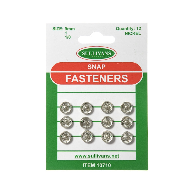 Sullivans Snap Fasteners Size 1, Silver- 12pk