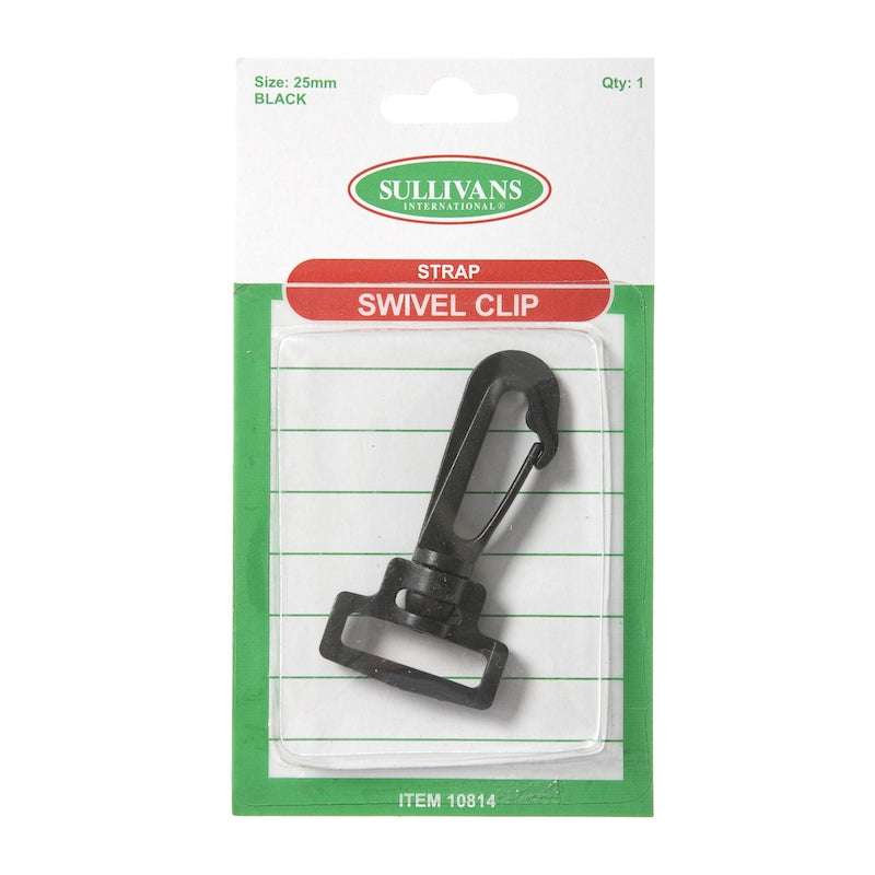 Sullivans Strap Swivel Clip, Black- 25mm