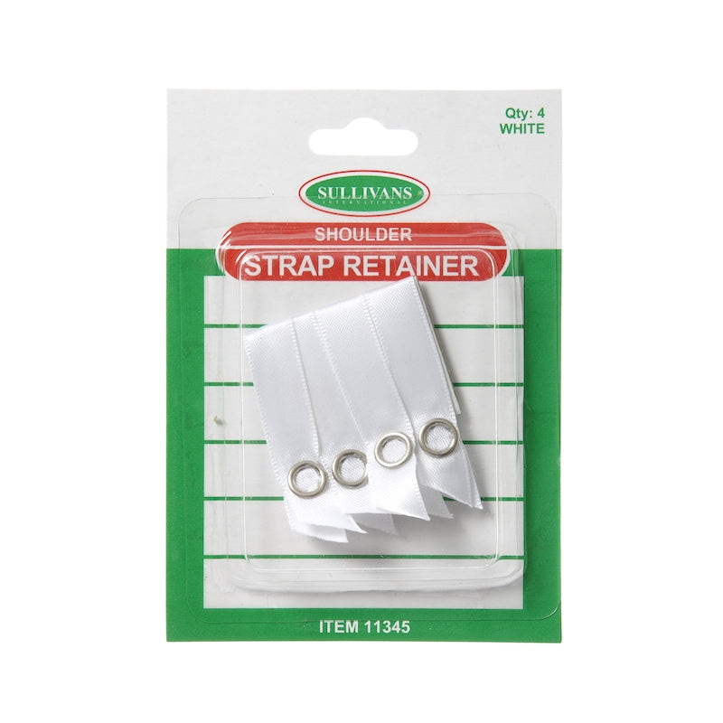 Sullivans Shoulder Strap Retainer, White- 4pk