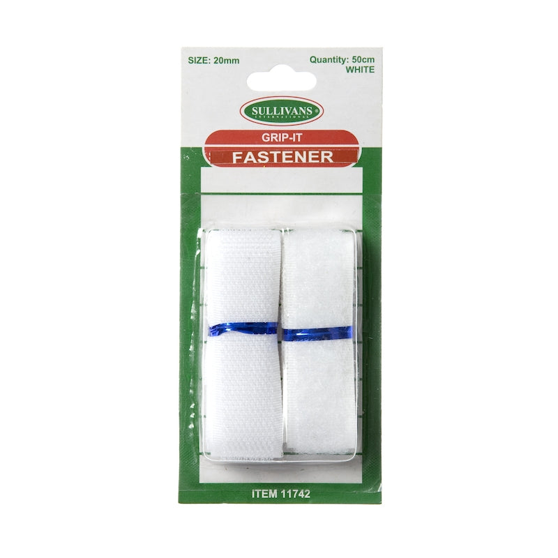 Grip-It Sticky Back Fastener, White- 20mm x 50cm