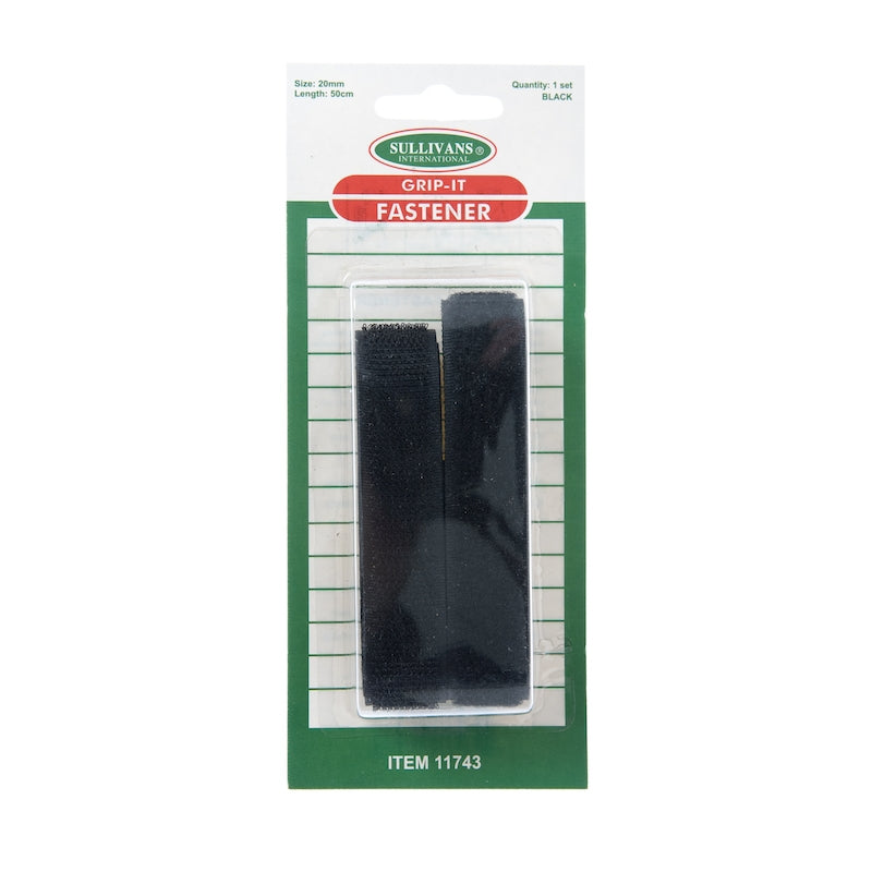 Grip-It Sticky Back Fastener, Black- 20mm x 50cm