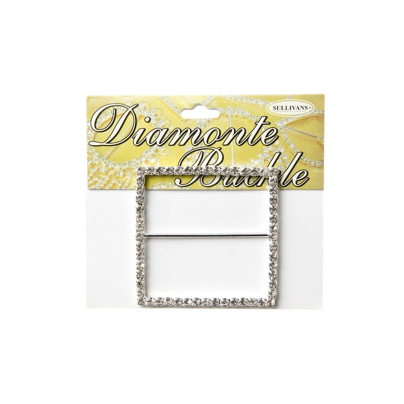 Sullivans Diamante Buckle, Square- 60mm