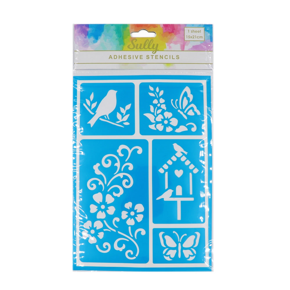 Sullivans Adhesive Stencils, Birds- 15x21cm