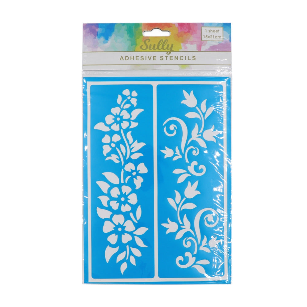 Sullivans Adhesive Stencils, Floral- 15x21cm – Lincraft