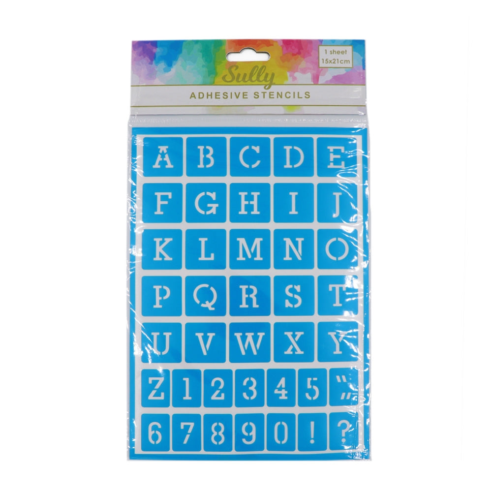 Sullivans Adhesive Stencils, Alphabet Block- 15x21cm