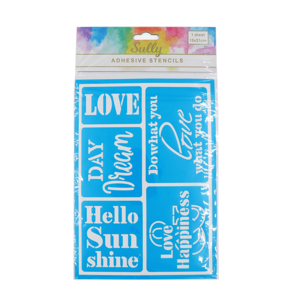 Sullivans Adhesive Stencils, Love- 15x21cm