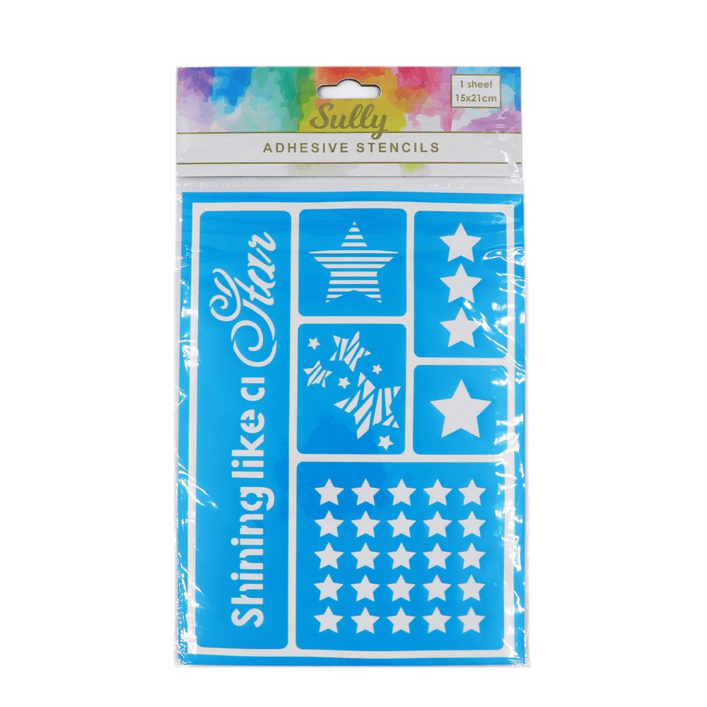 Sullivans Adhesive Stencils, Stars- 15x21cm