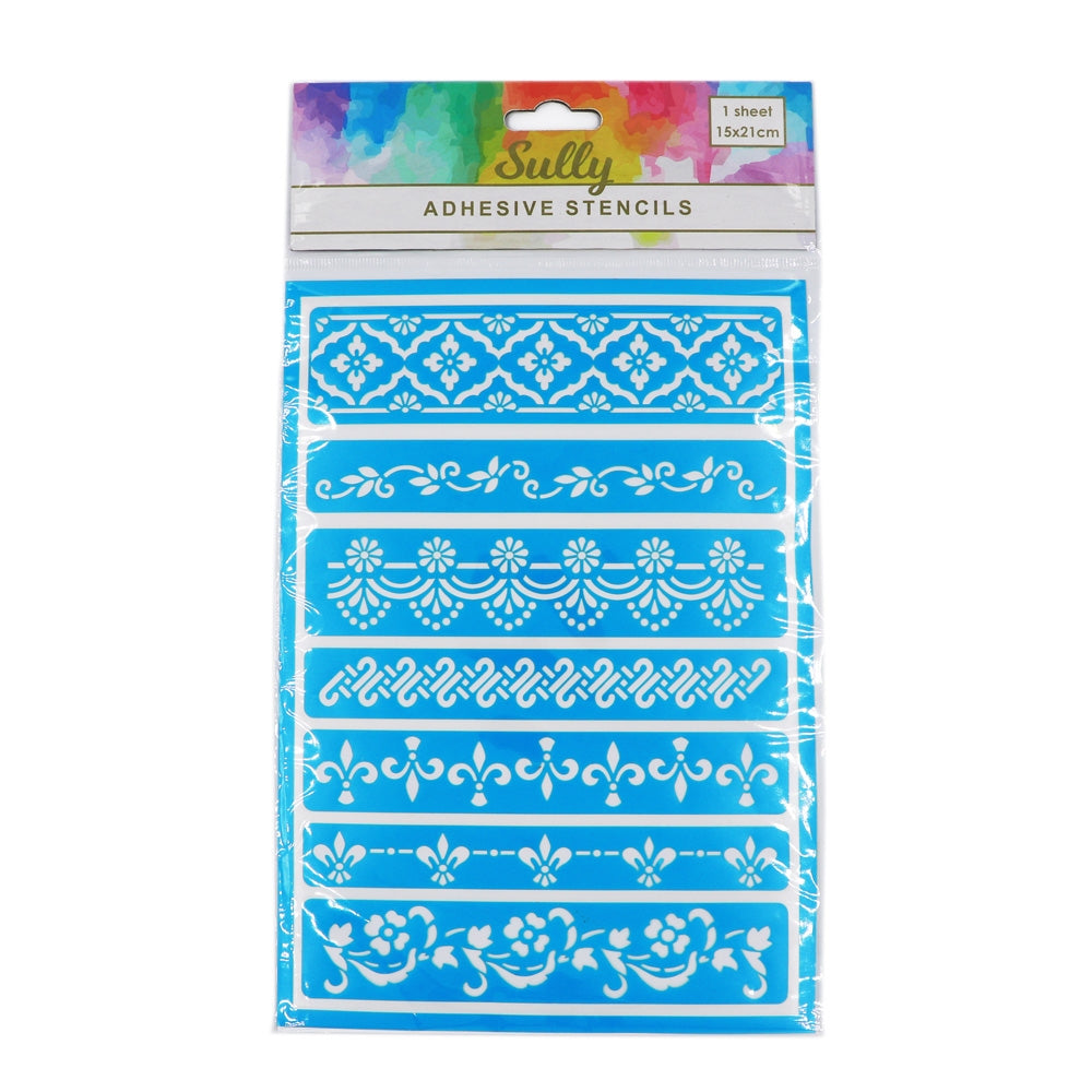 Sullivans Adhesive Stencils, Borders- 15x21cm