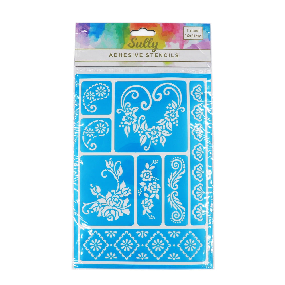 Sullivans Adhesive Stencils, Flowers- 15x21cm – Lincraft