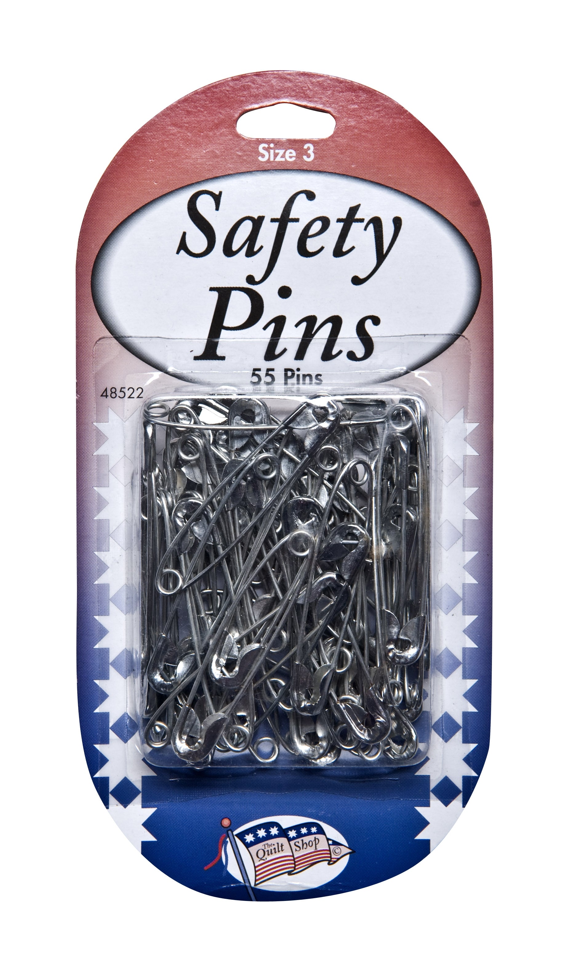 Safety Pins Size 3, Silver- 55pk