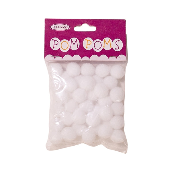 Sullivans Pom Poms, White