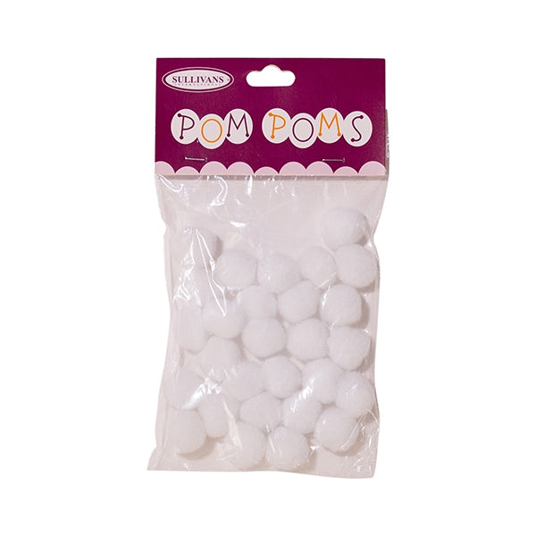 Sullivans Pom Poms, White