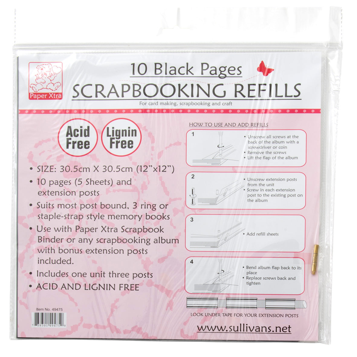 Scrapbook Refills, Black- 10pk