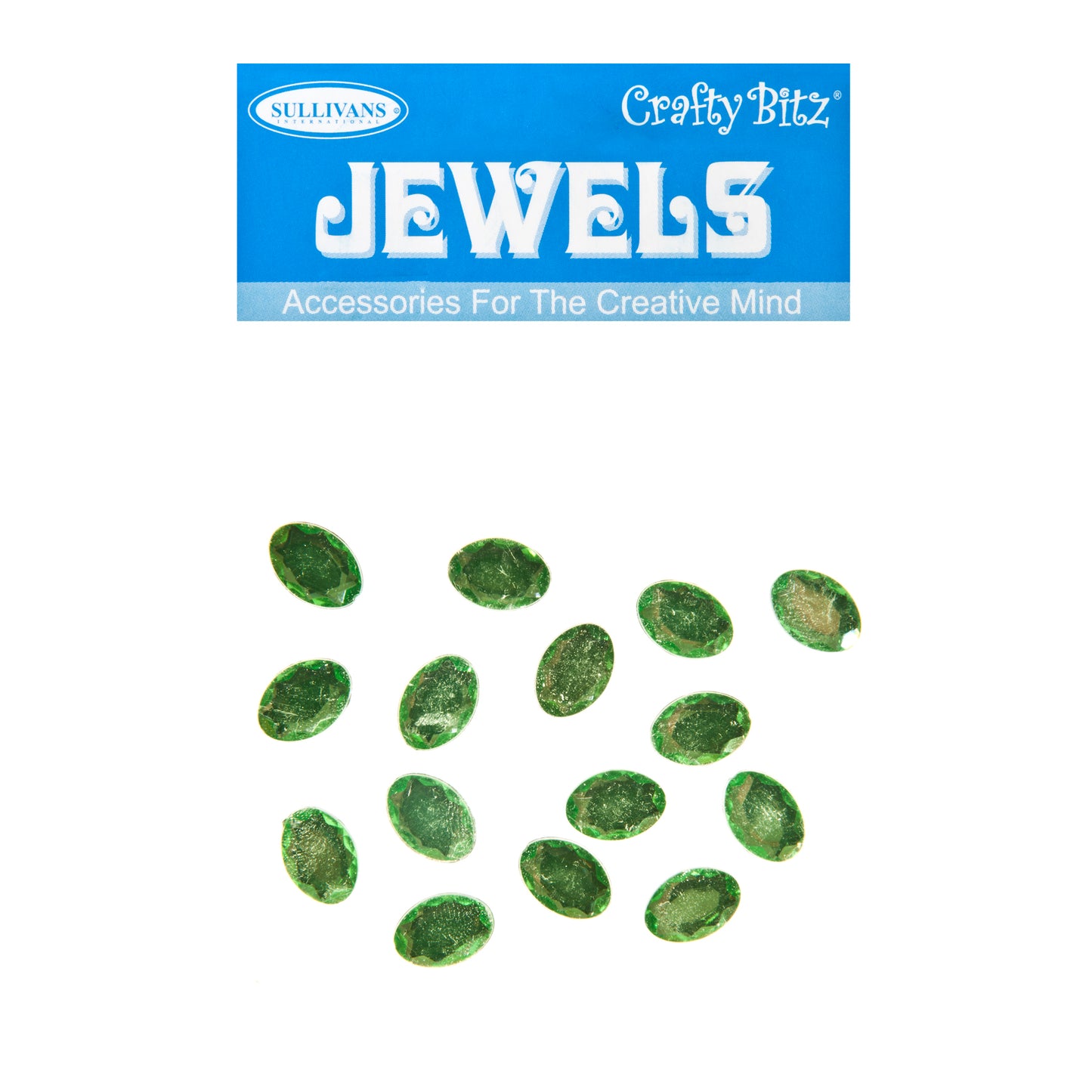 Crafty Bitz Jewels, Oval Jade- 15pc