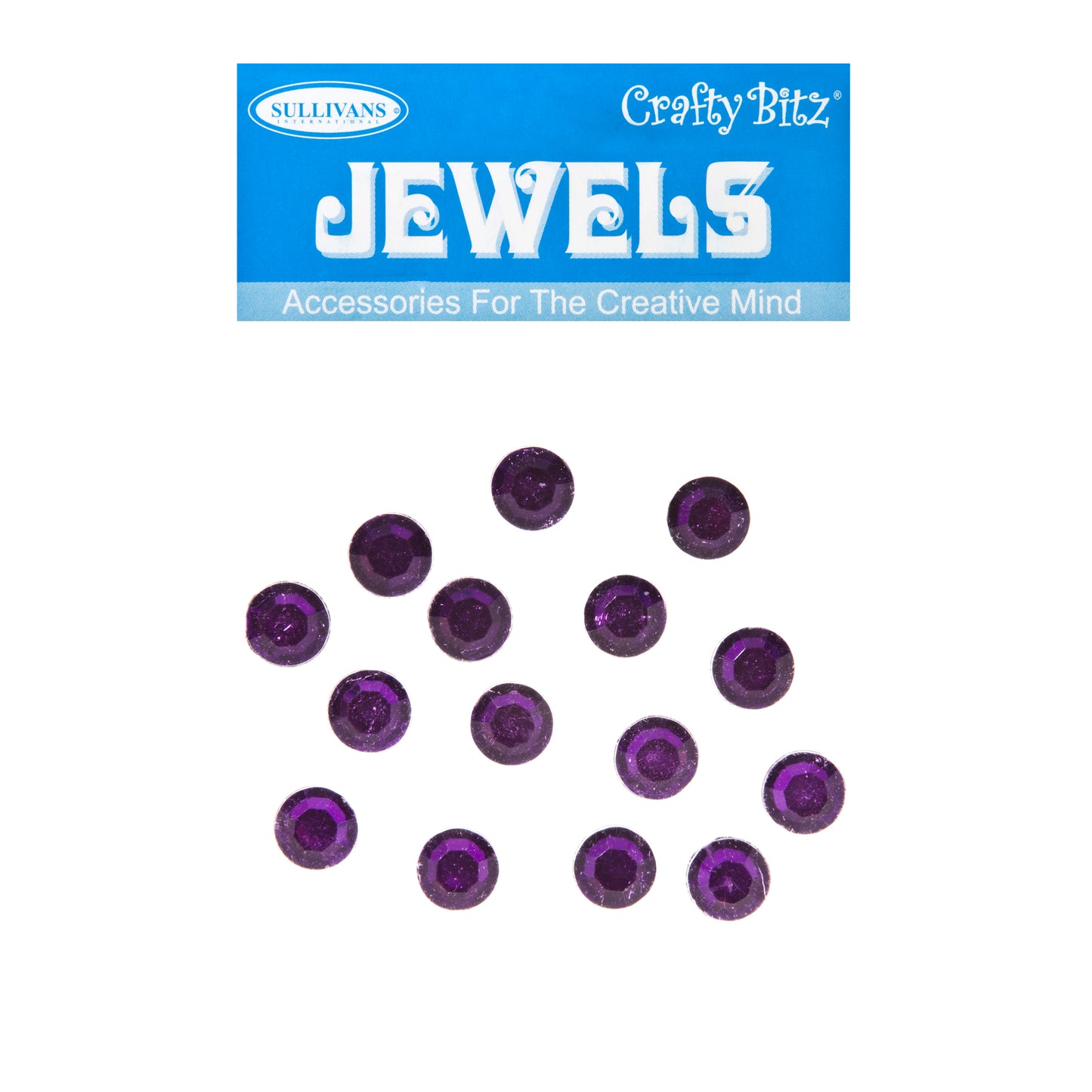 Crafty Bitz Jewels, Round Purple- 15pc