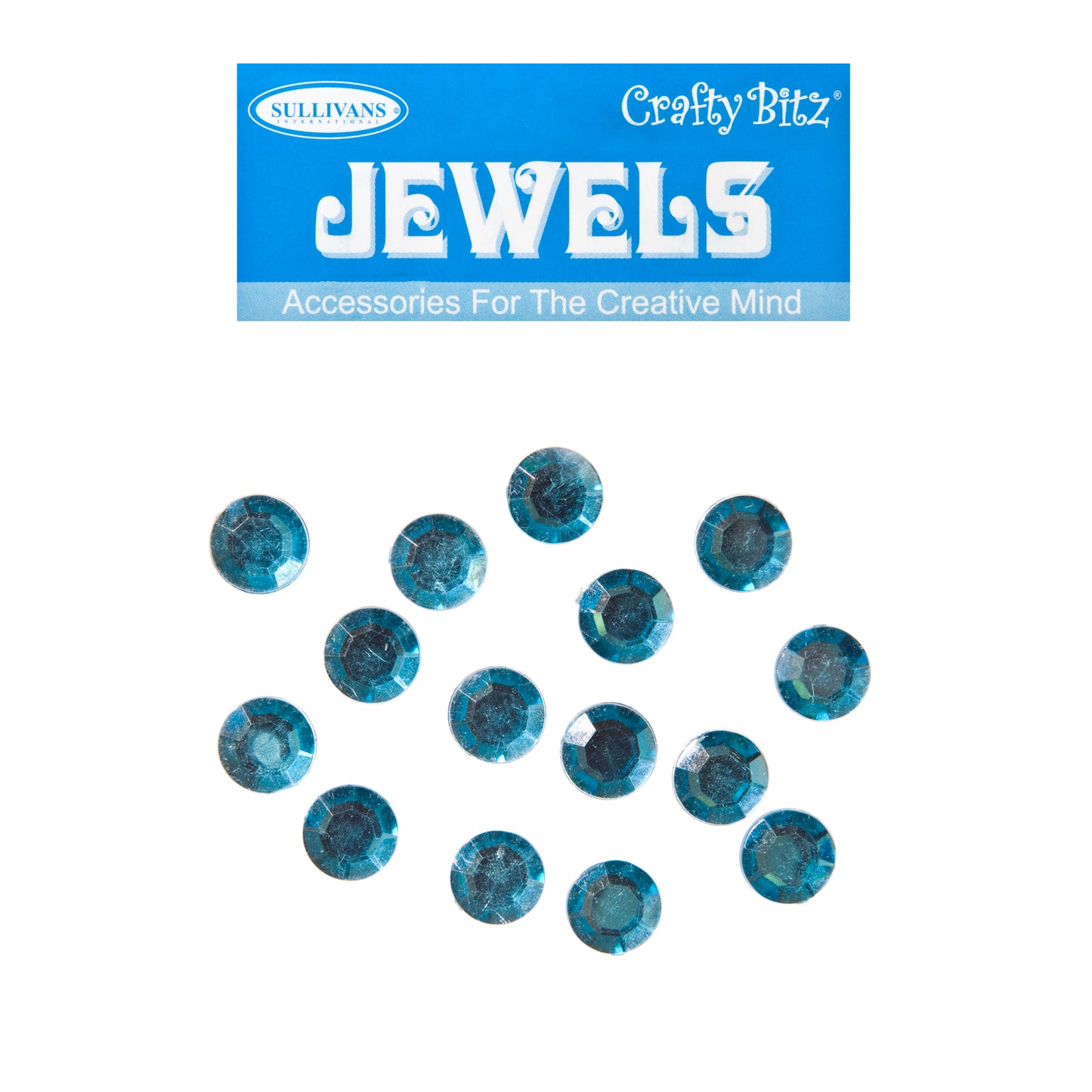 Crafty Bitz Jewels, Round Blue- 15pc