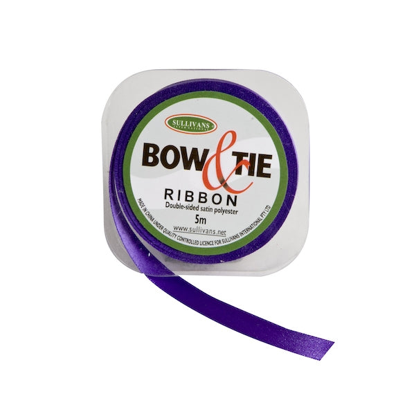 Satin Ribbon, Purple- 9mm x 5m