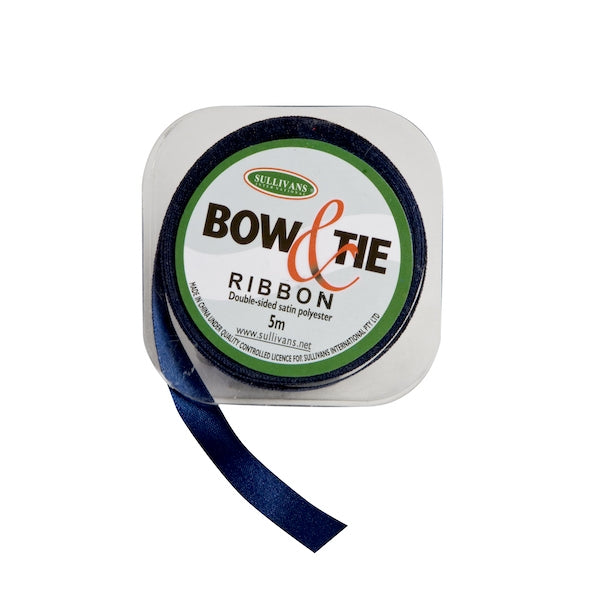 Satin Ribbon, Navy- 9mm x 5m