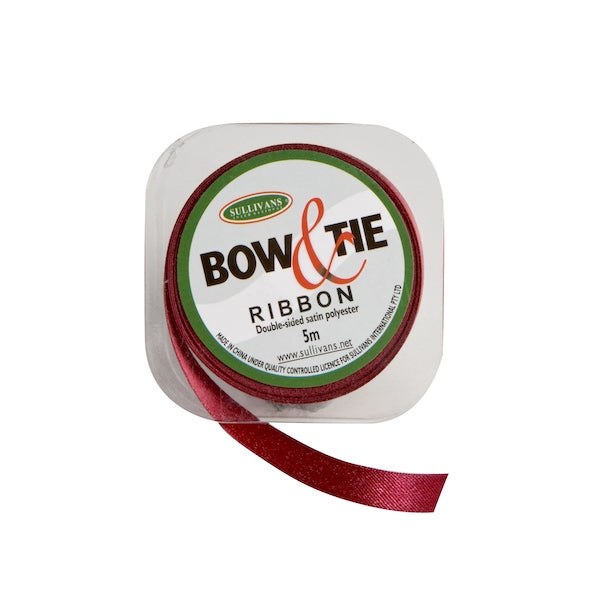 Satin Ribbon, Wine- 12mm x 5m