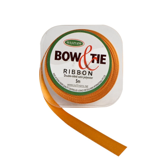 Satin Ribbon, Orange- 12mm x 5m