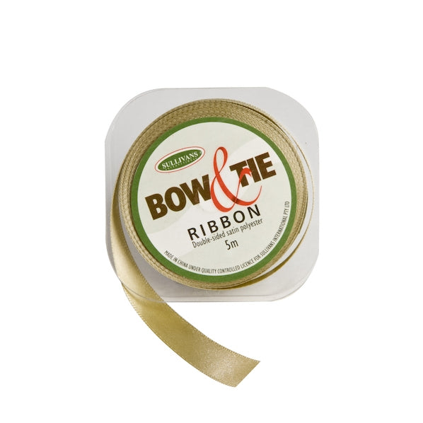 Satin Ribbon, Bisque- 12mm x 5m