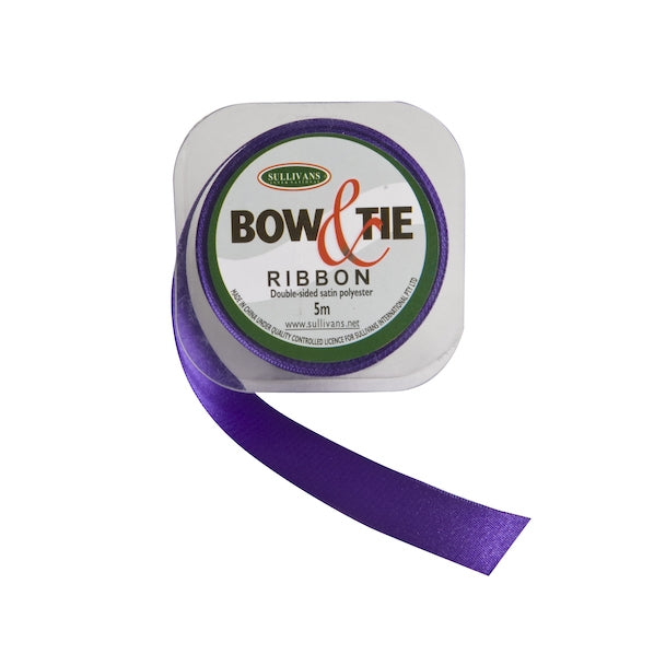 Satin Ribbon, Purple- 18mm x 5m