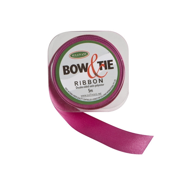 Satin Ribbon, Fucshia- 24mm x 5m