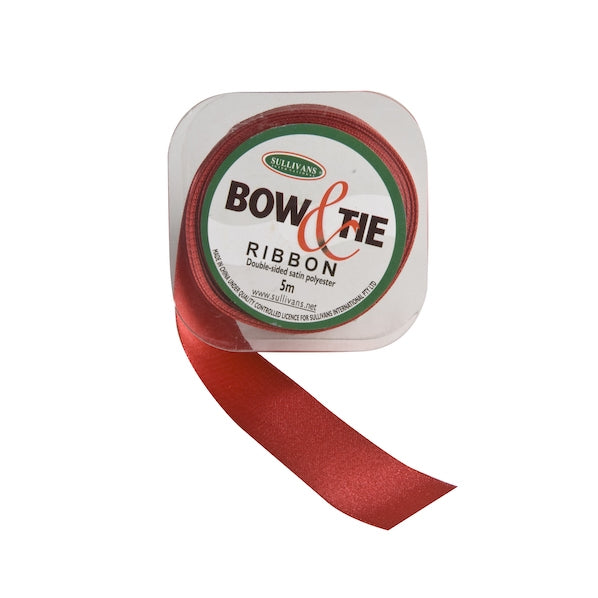 Satin Ribbon, Dark Red- 24mm x 5m