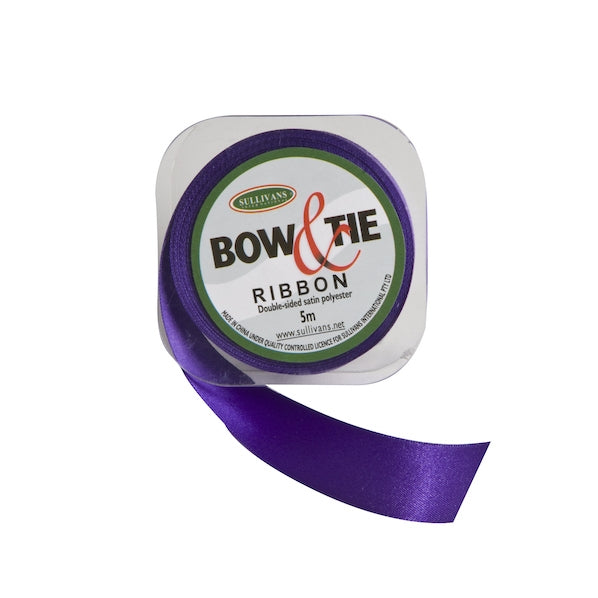 Satin Ribbon, Purple- 24mm x 5m