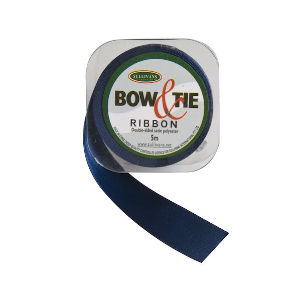 Satin Ribbon, Navy- 24mm x 5m