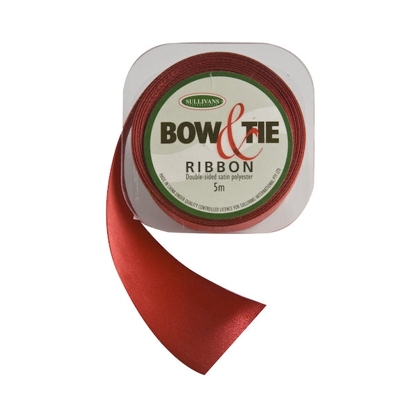 Satin Ribbon, Dark Red- 36mm x 5m