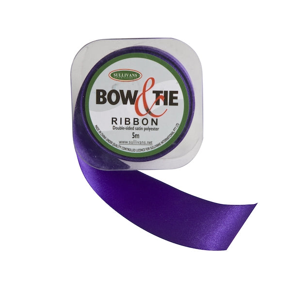 Satin Ribbon, Purple- 36mm x 5m