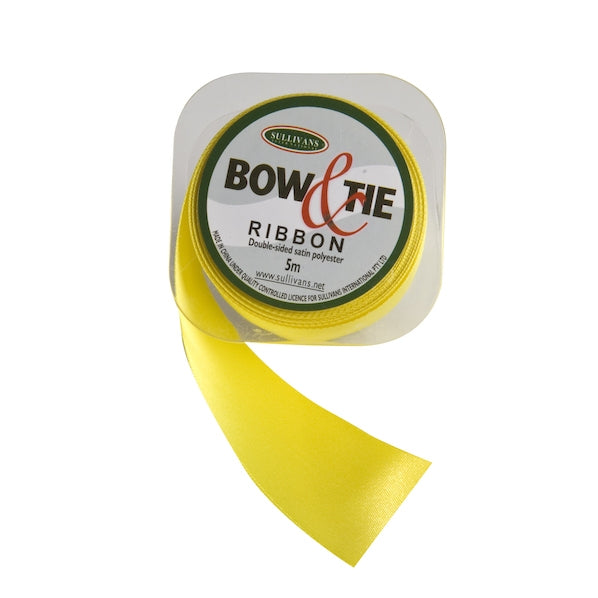 Satin Ribbon, Yellow- 36mm x 5m