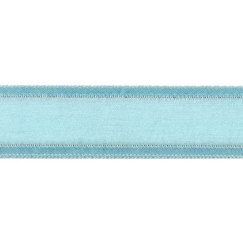 Sullivans Ribbon Organza, Light Blue Satin Edge and Silver Thread- 25mm