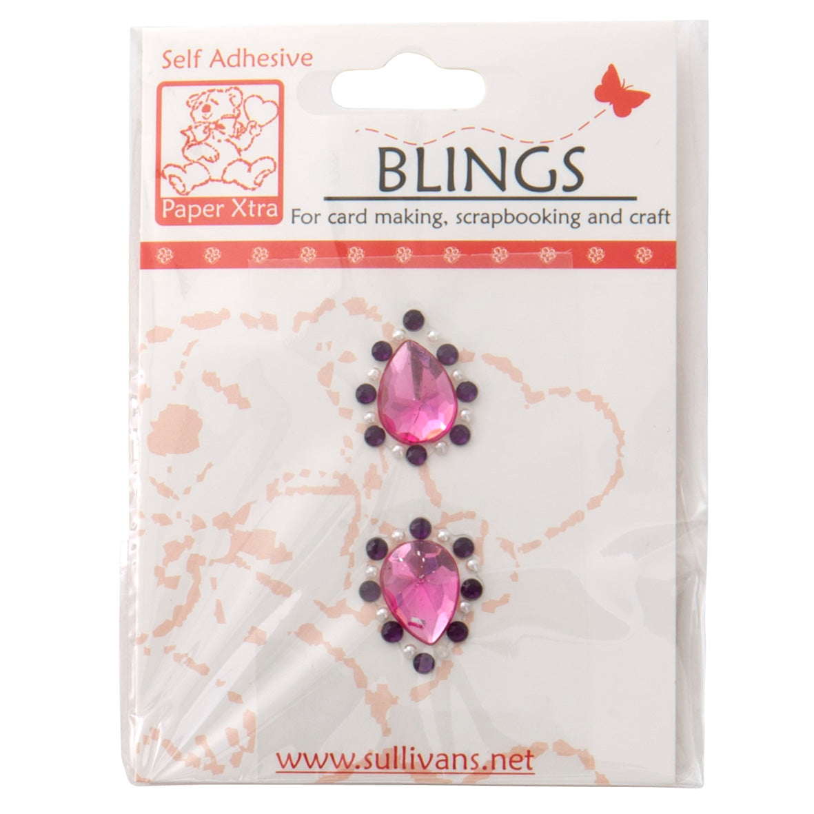 Sullivans Blings, Teardrops Pink- 2pc