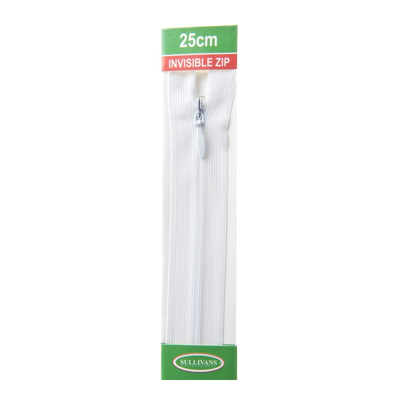 Sullivans Invisible Zip, White