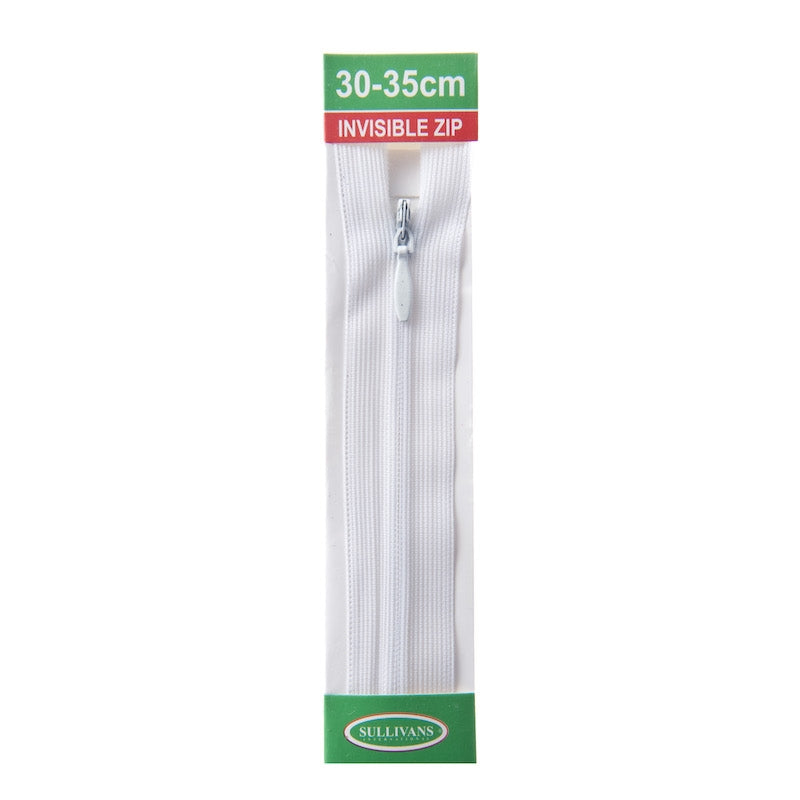 Sullivans Invisible Zip, White