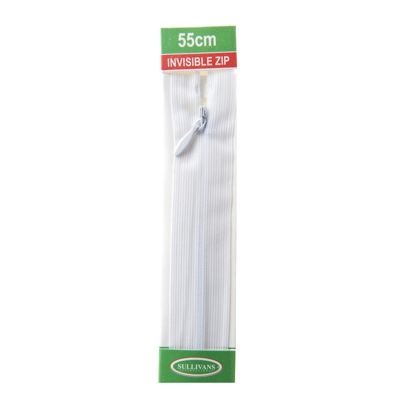 Sullivans Invisible Zip, White