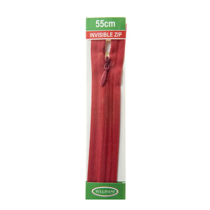 Sullivans Invisible Zip, Red