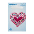 Simplicity Iron On Applique, Sequin Heart Pink