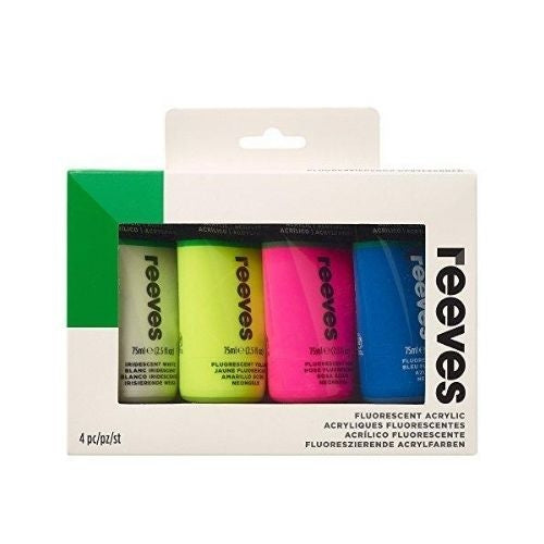 75ml Reeves Acrylic Paint, Fluorescent- 4pk