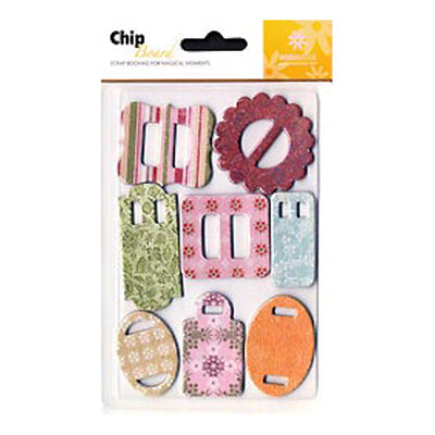 Scrapbook Chipboard Buckles 1, Pink- 8pk