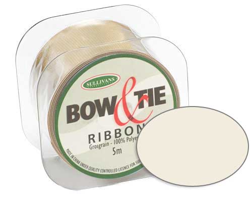 Grosgrain Ribbon, Cream- 12mm x 5m