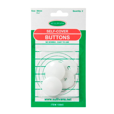 Sullivans Self Cover Nylon Buttons 2pk- 30mm