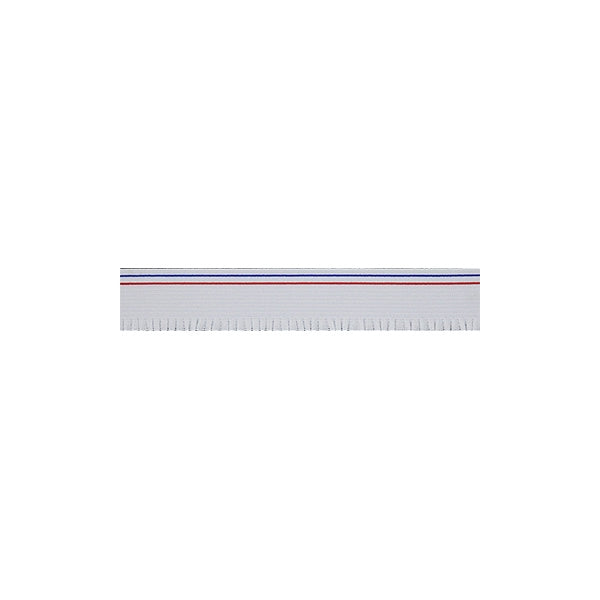 Sullivans Elastic, White / Navy & Red Stripe- 25 mm