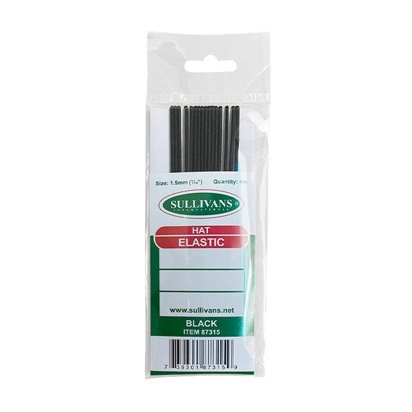 Sullivans Hat Elastic, Black- 1.5 mm