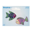 Simplicity Iron On Appliques, Tropical Fish- 2pc